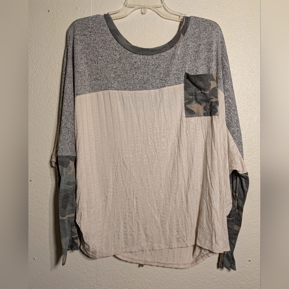 Haptics By Holly Harper Gray and Cream Women's Top Pre-owned Size 2xl - Picture 2 of 7